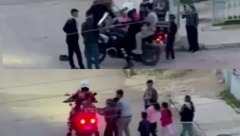 Polis Memuru, Çocukları Motora Bindirerek Mutlu Anlar Yaşattı